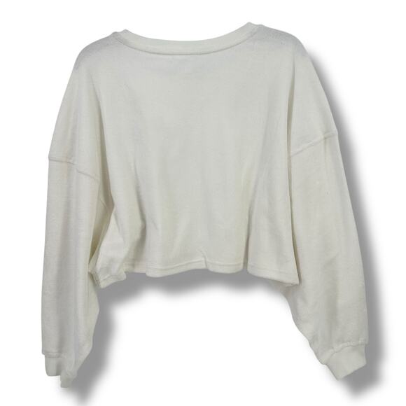 Magnlens Terry Cropped Dolman Sweatshirt Womens Size Large 175 - Picture 3 of 7